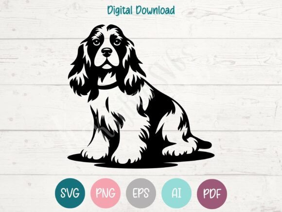 American Cocker Spaniel Dog SVG PNG EPS