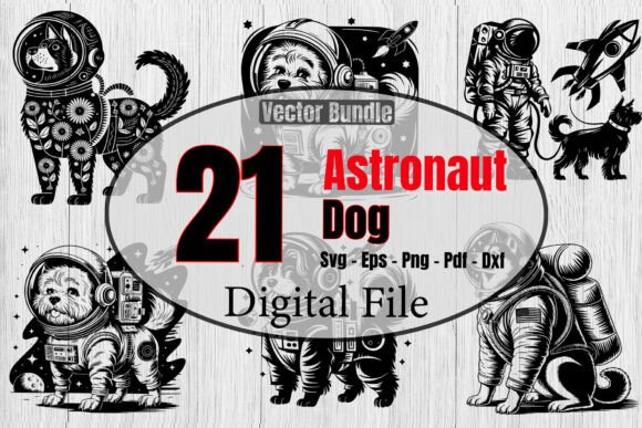 Astronaut with Dog Svg Bundle