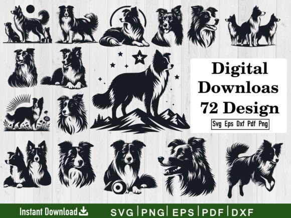 Border Collie Svg Bundle File, Dog Svg