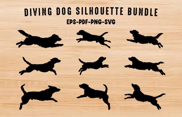 Diving Dog Silhouette SVG Clipart Set Review