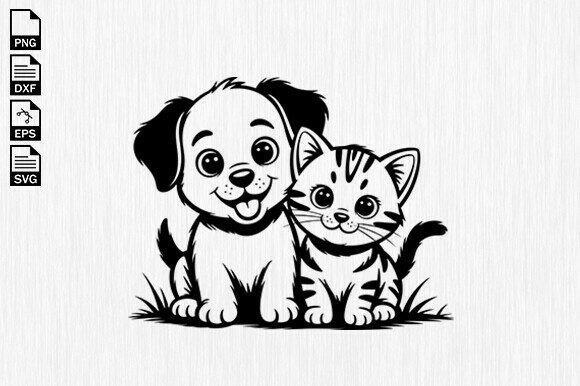 Dog and Cat SVG, Floral Cat and Dog SVG