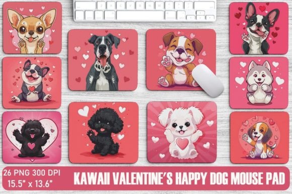 Kawaii Valentine's Happy Dog Mouse Pad Bundle Review