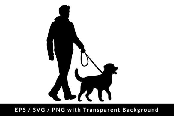 Man Walking His Dog EPS SVG PNG