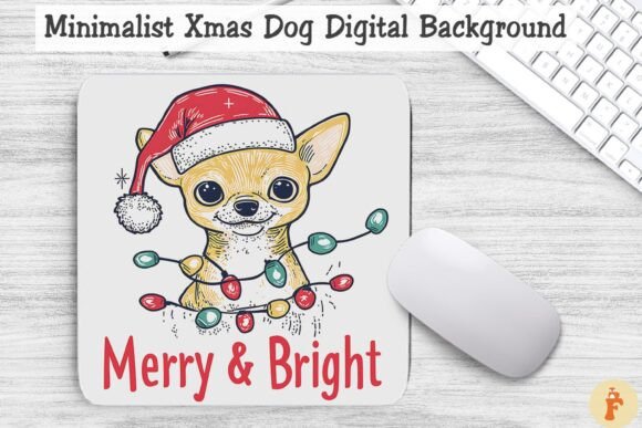 Minimalist Xmas Chihuahua Dog Background