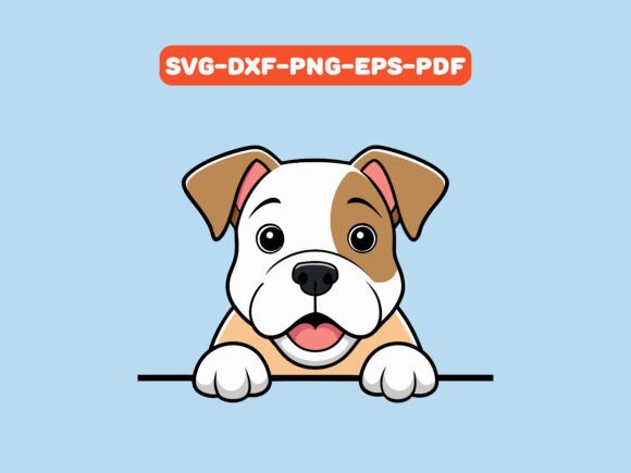 Peeking American Bulldog Vector SVG Review