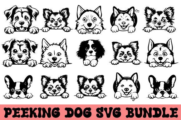 Peeking Dog Svg Bundle