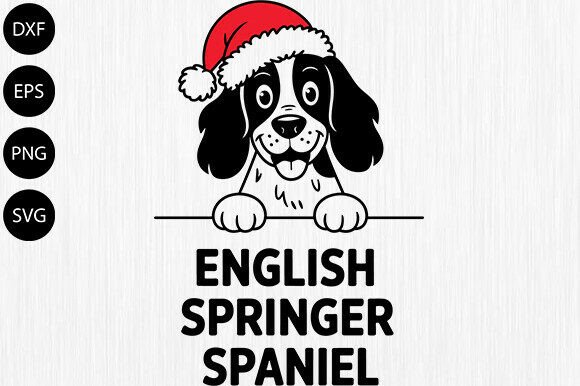 Peeking Dog SVG with Santa Hat
