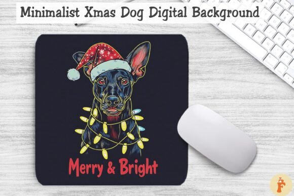 Xmas Doberman Pinscher Dog Background